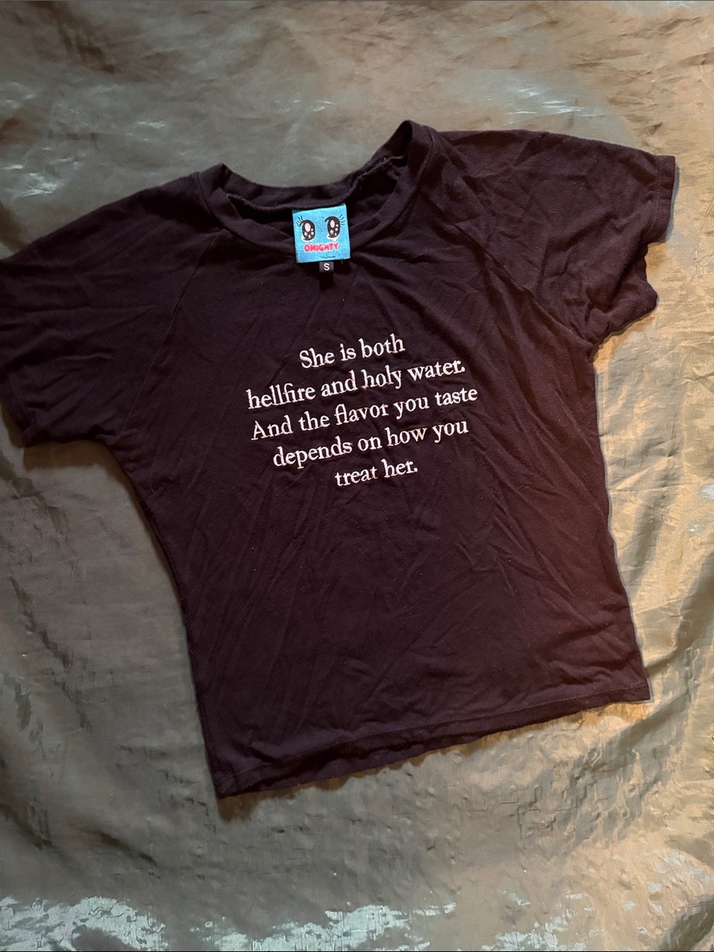 omighty Black Short-Sleeve Quote Tee